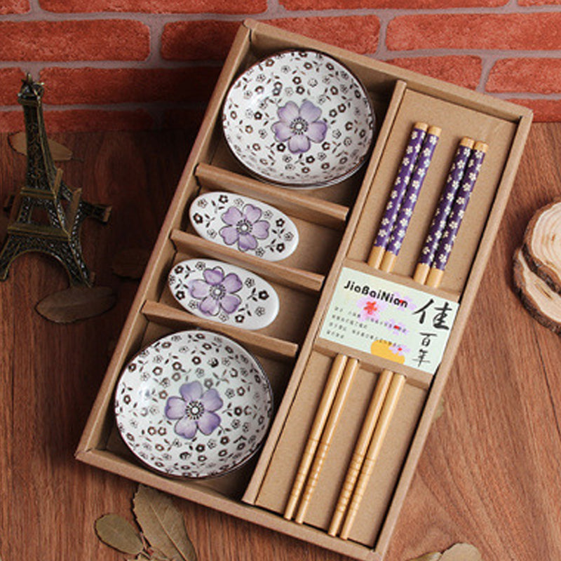 Japanese Ceramic Plate Chopsticks Tableware Set