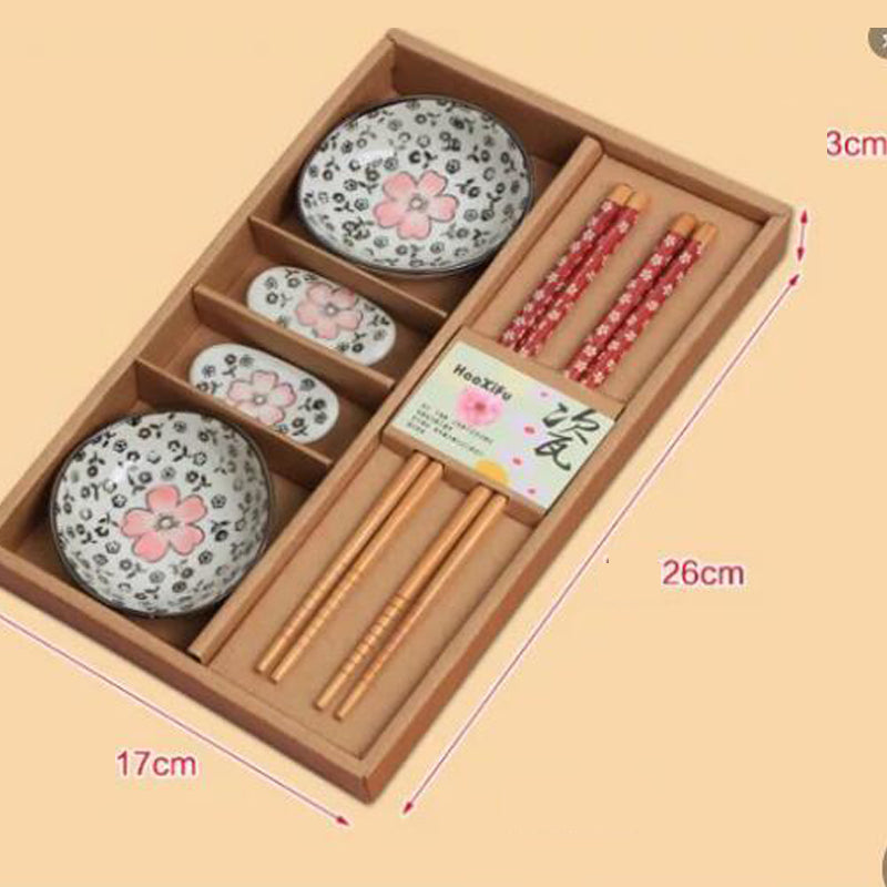 Japanese Ceramic Plate Chopsticks Tableware Set - Minihomy