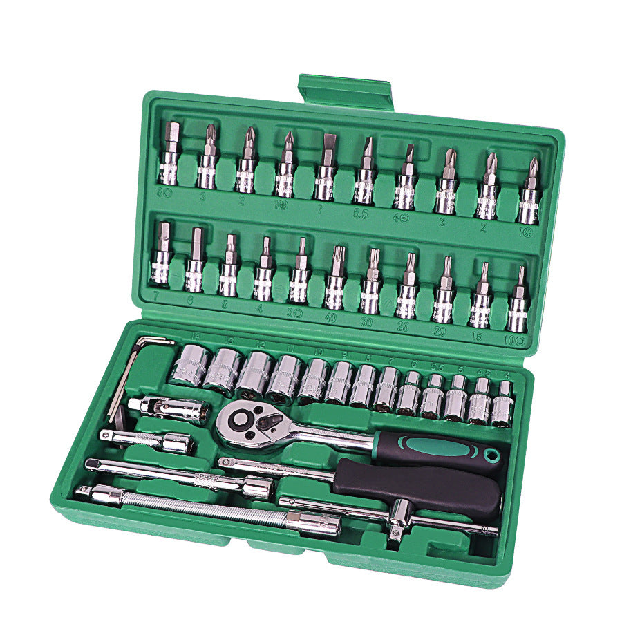 Car Repair Tool 46pcs Inch Socket Set Ratchet Torque Wrench Combo Tools Kit Auto Repairing Tool Set