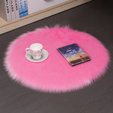 Hair Plush Carpet Floor Mats Household Floor Mats  Wool Round Bedroom Carpets - Minihomy