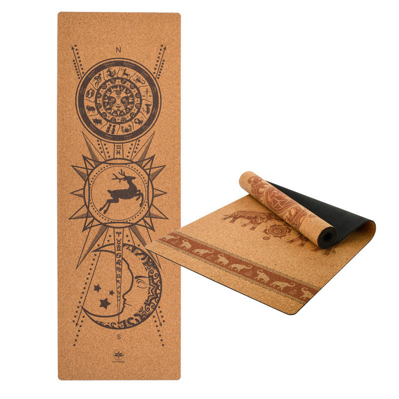 Natural Rubber Yoga Cork Mat