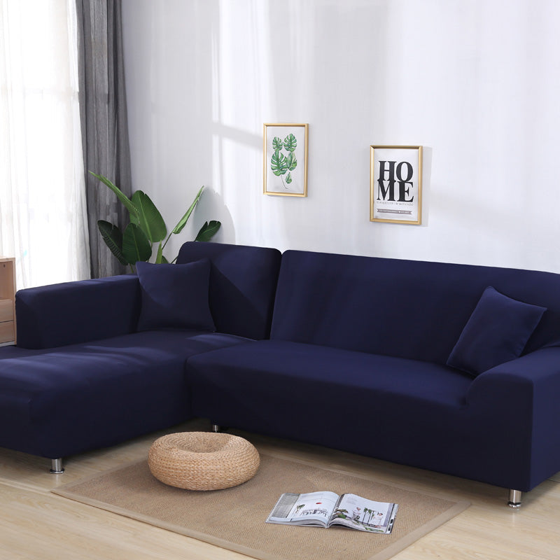 L-Shaped Sofa Solid Color High Elastic All-Inclusive Sofa Cover