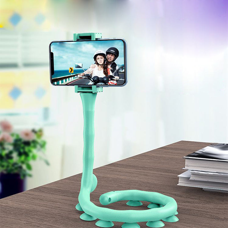 Lazy Bracket Mobile Phone Holder Worm Flexible Phone Suction Cup Stand for Home Wall Desktop Bicycle - Minihomy