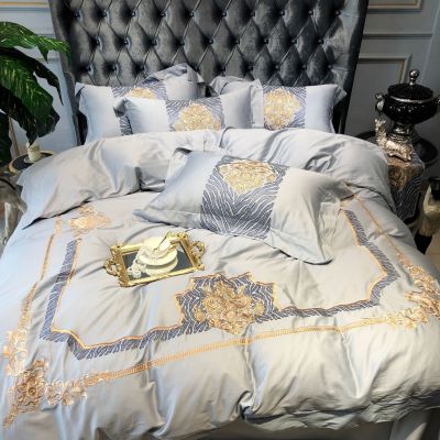 Four-Piece Long-Staple Cotton Cotton Embroidered Quilt Cover Pure Cotton Bedding