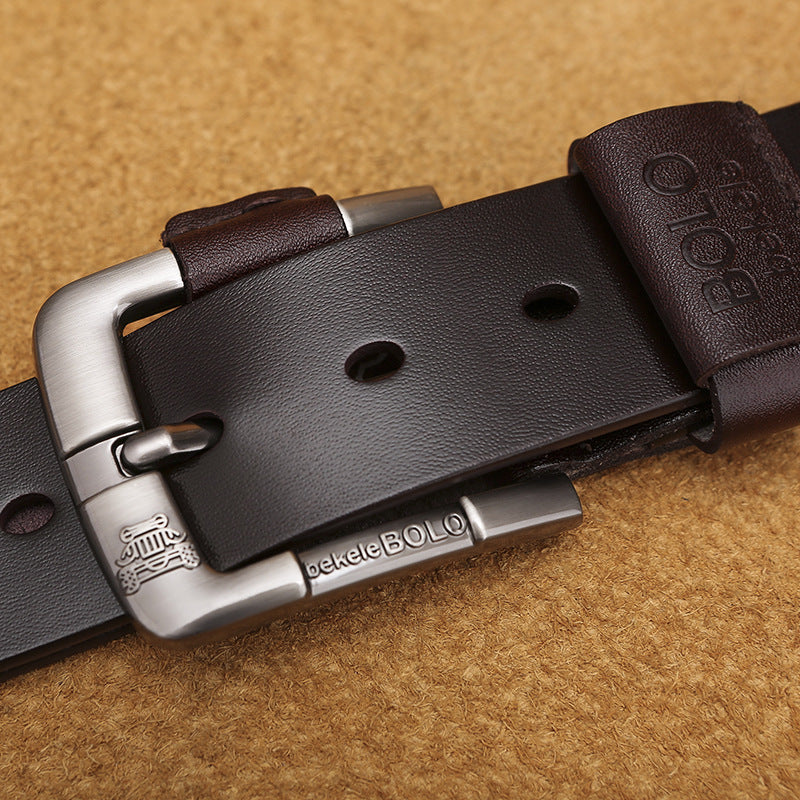 Creative Belt Men's Leather Belt Cowhide Buckle Belt - Minihomy