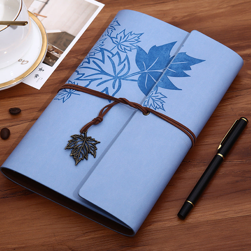 Strap Retro Hand Ledger Discoloration imitation leather Leaf Book