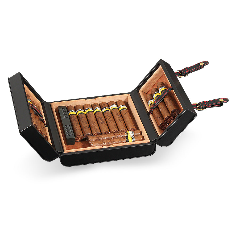 Constant Humidity Leather Cigar Box Cedar Wood Cigar Box Humidor Imported Leather Box - Minihomy