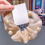 Mesh Pearl Large Intestine Hair Tie