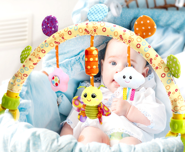 Baby Musical Mobile Toys for Bed Stroller Plush Baby Rattles Toys for Baby - Minihomy