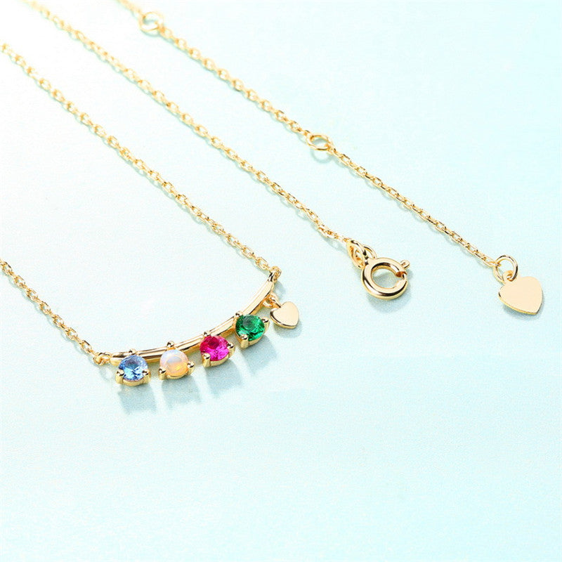 Ladies Gold Spinel Gem Pendant Color Silver Clavicle Chain
