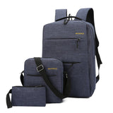 Casual Men's Backpack Three-piece Outdoor Travel Computer Backpack Female School Bag - Minihomy