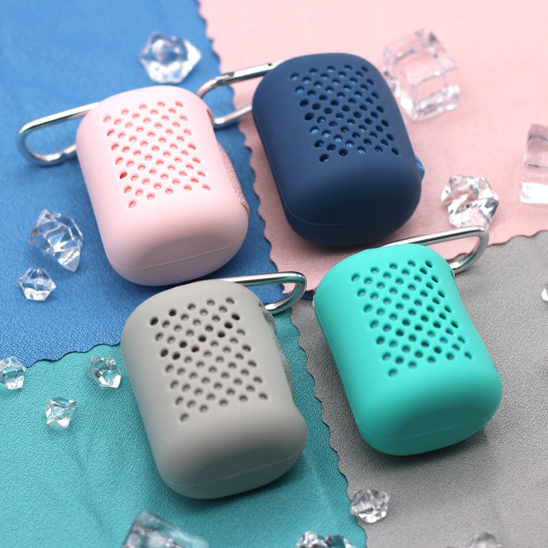 Portable Outdoor Mini Sports Face Hand Towel Quick Dry Towel Silicone Case - Minihomy