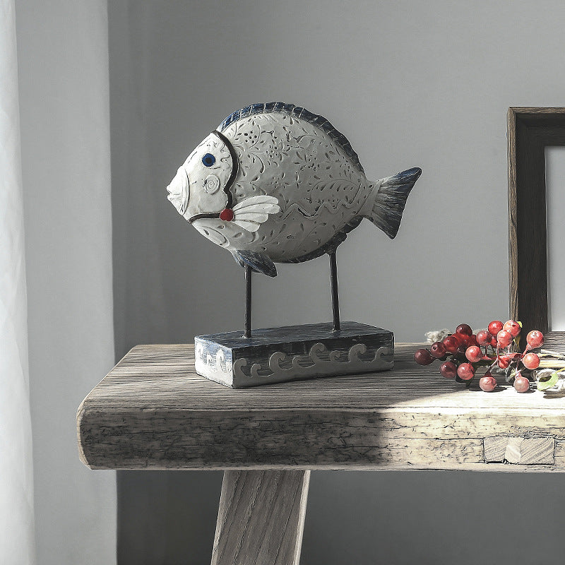 Nordic Resin Desktop Decoration American Countertop Home Fish Decoration Decoration Living Room Study Bedroom - Minihomy