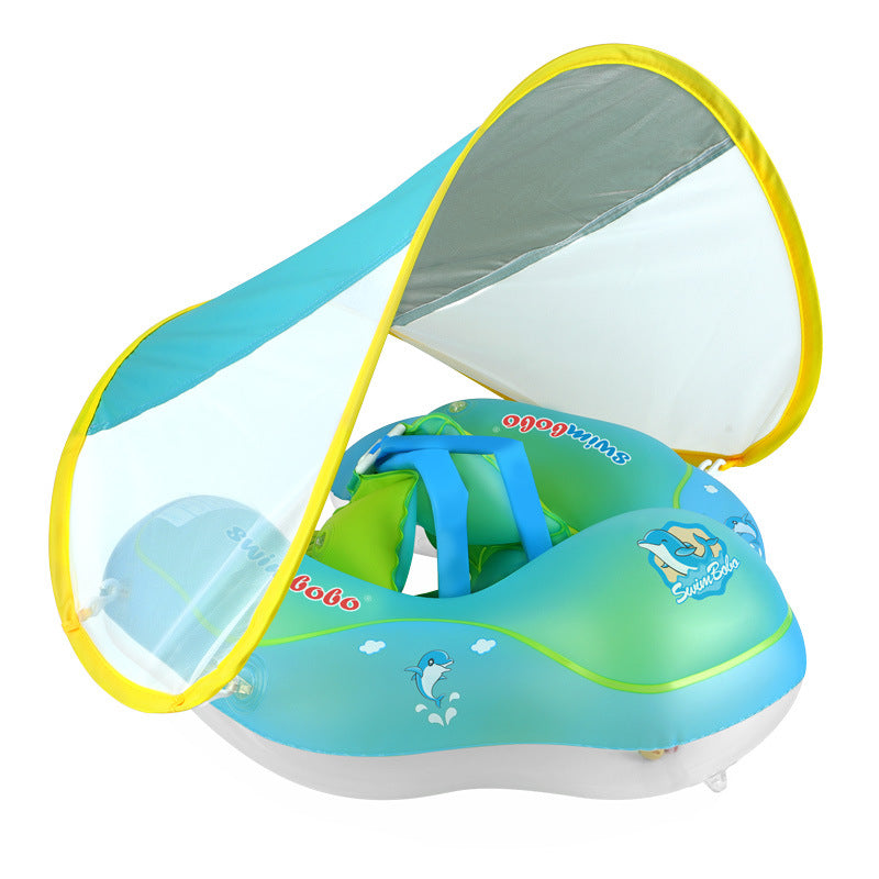 Baby Swimming Float With Canopy Inflatable Infant Floating Ring Kids - Minihomy