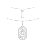 Xingyue Square Necklace Adjustable Length 925 Silver With Micro Diamonds