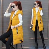 Slim Mid-length Down Cotton Vest Jacket