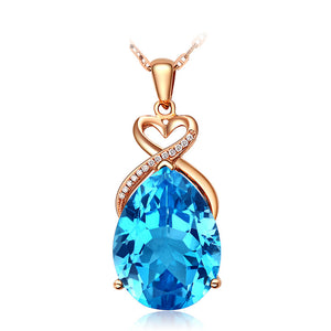 Pear Shaped Pendant In Imitation Of Natural Swiss Blue Drop
