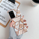 Marble Mosaic Rhombus Flower Silicone Phone Case