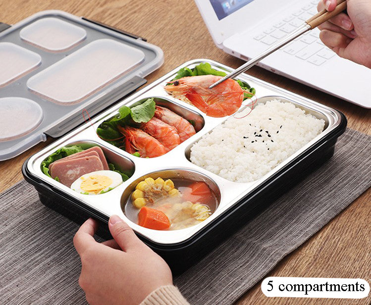 Sub-compartment Spill-proof Dinner Plate Adult Children 4 Compartment 5 Compartment