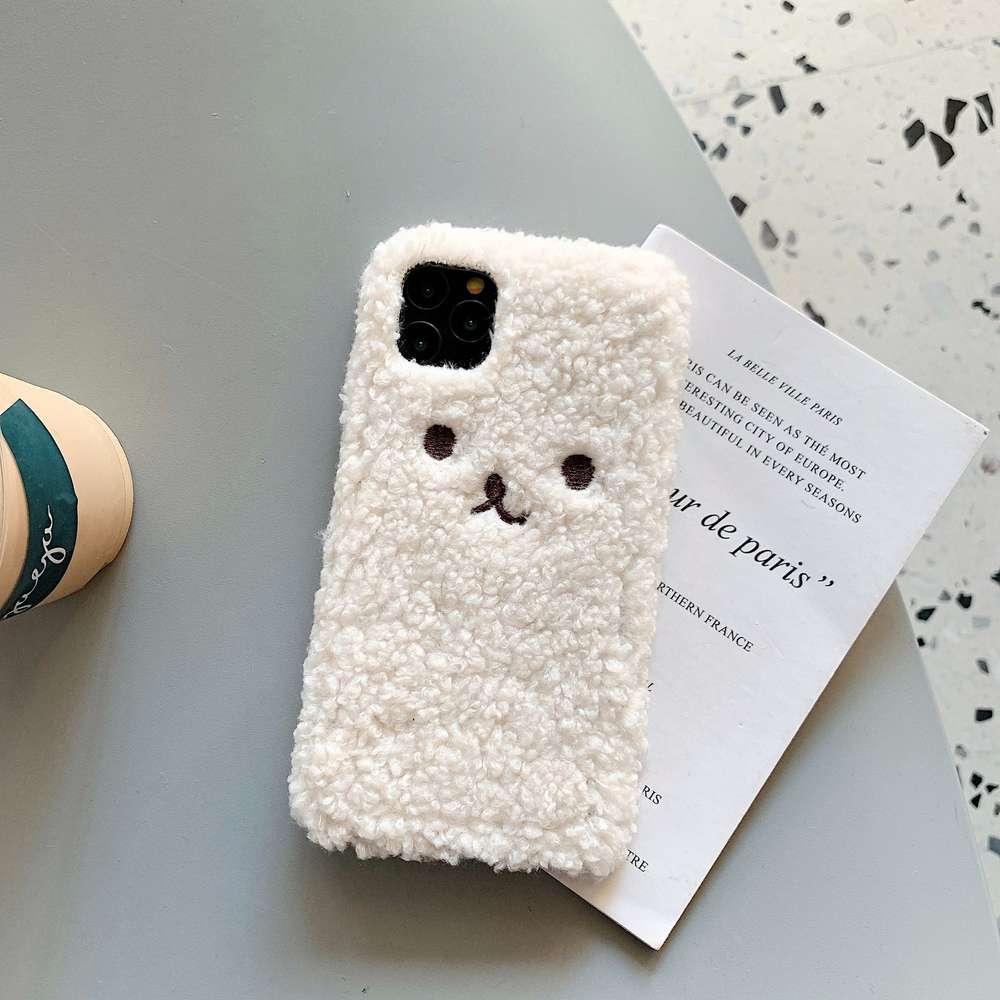 Embroidery Plush Cartoon Bear Phone Case - Minihomy