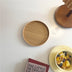 Solid Wood Tray Round Storage Tray Fruit Tray Desktop Storage One-Person Food Tray