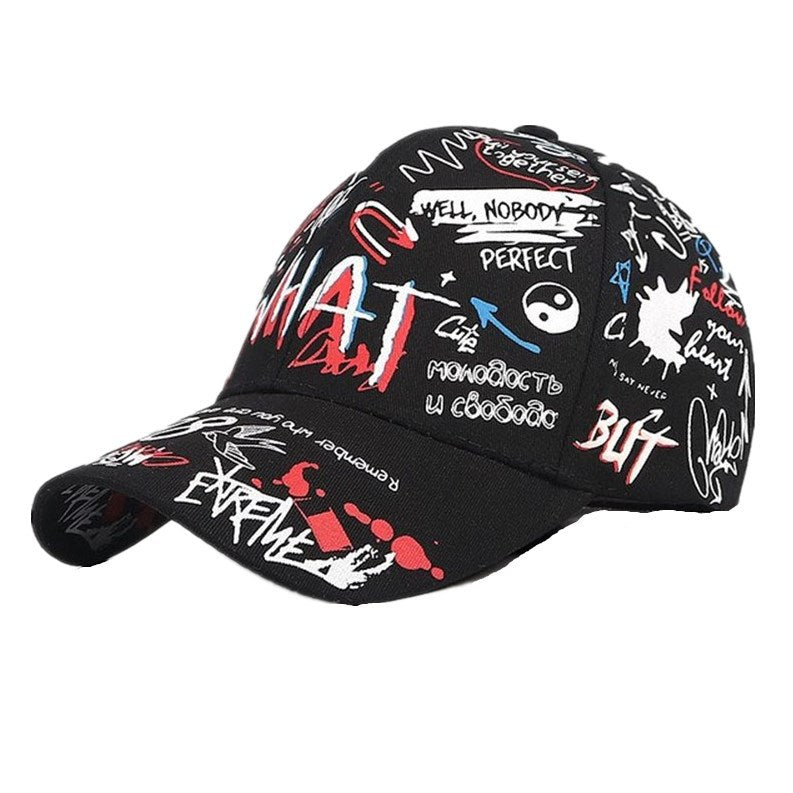 WHAT Graffiti Baseball Cap Hip Hop Tide Caps for Teenagers