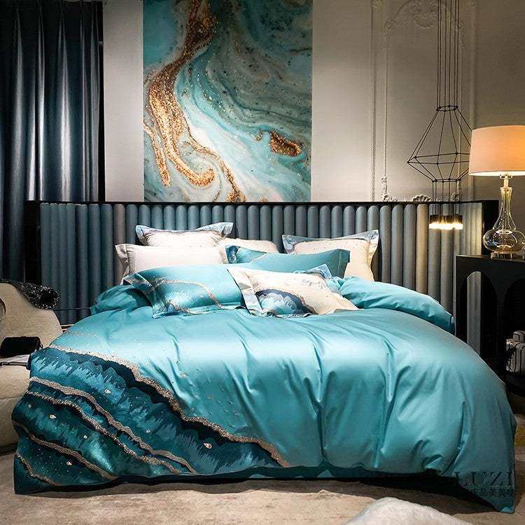 The Satin Cotton Ocean Embroidery Quilt Cover 2.0