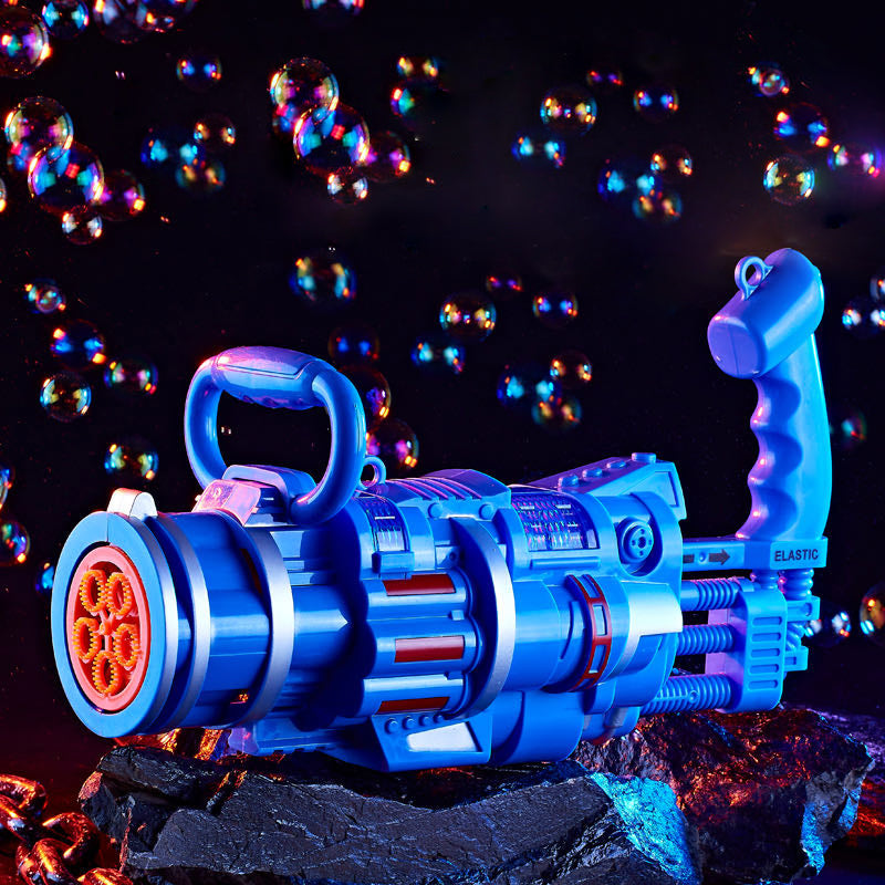 Gatling Bubble Gun Machine Children'S Automatic Electric Bubble Machine Porous Light Music - Minihomy