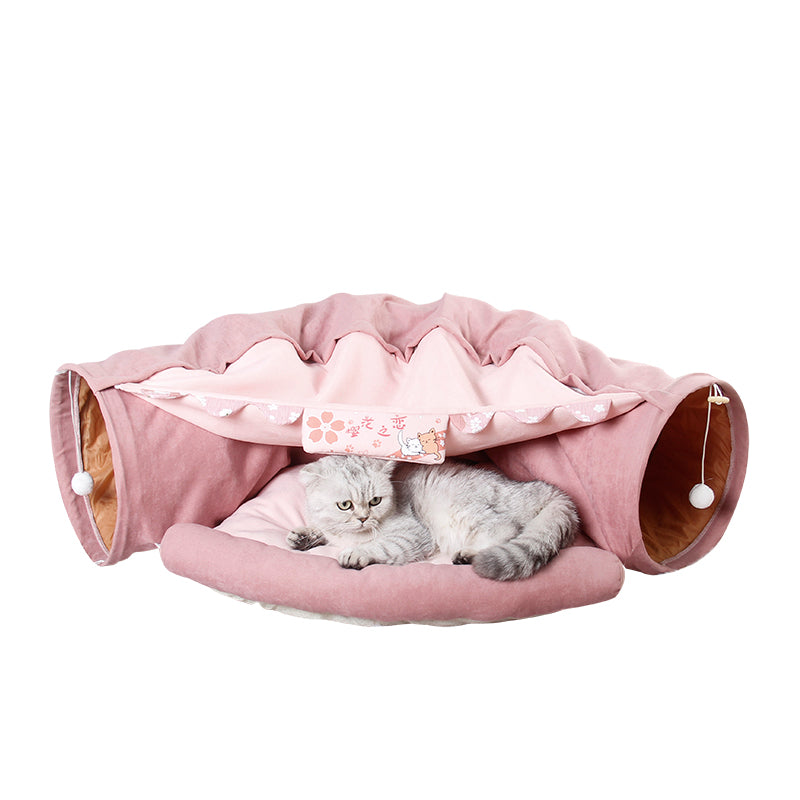 Pet Cats Tunnel Interactive Play Toy Mobile Collapsible Ferrets Rabbit Bed tunnels Indoor Toys Kitten Exercising Products