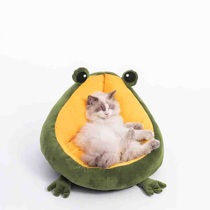 Frog Nest Winter Warm Semi-Enclosed Pet Bed Cat Bed - Minihomy