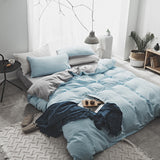 Washed Cotton Two-Piece College Student Four-Piece Set Of Nordic Pure Pigment Color Bedding