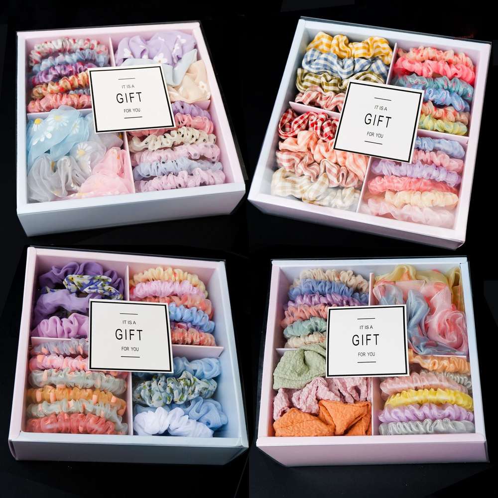 Girls' Popular Large Intestine Hair Rope Hair Tie Gift Box - Minihomy