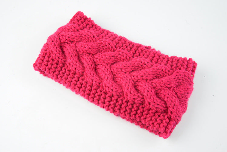 Acrylic Thick Wool Knitted Headband Diagonally Crossed Hair Accessories For Women