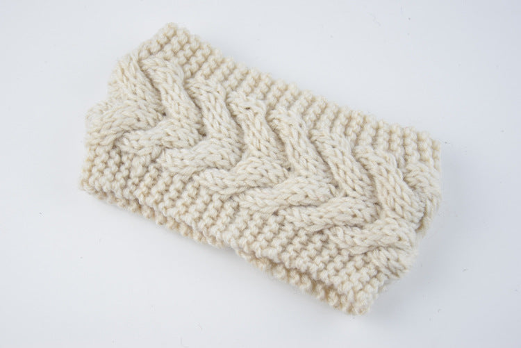 Acrylic Thick Wool Knitted Headband Diagonally Crossed Hair Accessories For Women