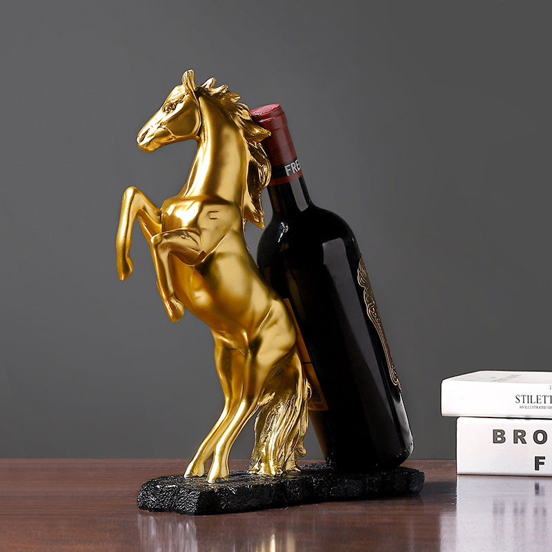 Golden Statue Resin Horse Sculpture Home Cabinet Decoration - Minihomy