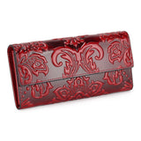 Long Three-fold  Women's Leather Wallet