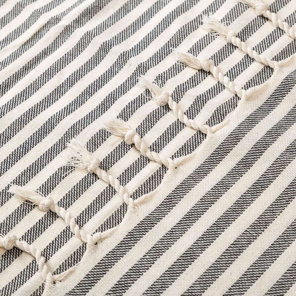 Fringed Beach Towel Polyester Cotton Wearable Striped Bath Towel Cushion Tablecloth - Minihomy