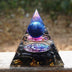 Natural Tiger Eye Orgonite Pyramid Healing Crystals Centerpiece Energy Generator Reiki Chakra Multiplier Orgone Amethyst Meditation - Minihomy