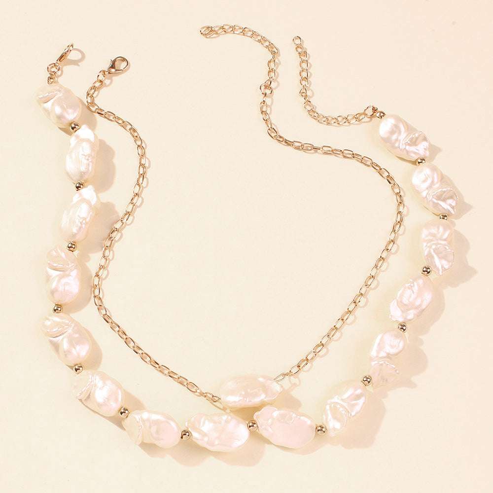 Holiday Style Irregular Pearl Necklace - Minihomy