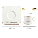 European Style Light Luxury Gold Afternoon Tea Milk Juice Breakfast Cup Saucer Spoon Gift