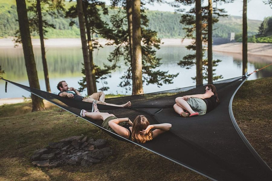 Multi-Person Hammock Three Point Design Portable Hammock Multi-functional Triangle Aerial Mat - Minihomy