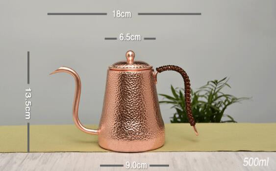 Copper Pot Thin-Necked Pot Handmade Thickened Hand Coffee Pot - Minihomy