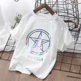 Short Sleeve T-shirt  Net Red Laser Reflective Cub Children's Top