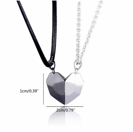 Attractive Wishing Stone Couple Necklace Ancient Love Token Heart-shaped - Minihomy