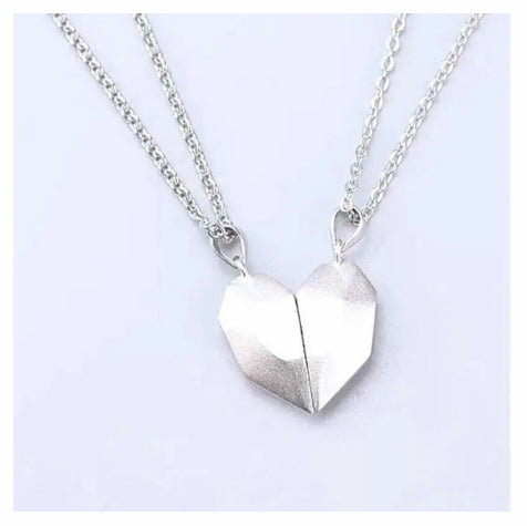 Attractive Wishing Stone Couple Necklace Ancient Love Token Heart-shaped - Minihomy