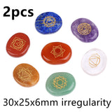 7 Chakras Natural Pocket Palm Stones - Minihomy