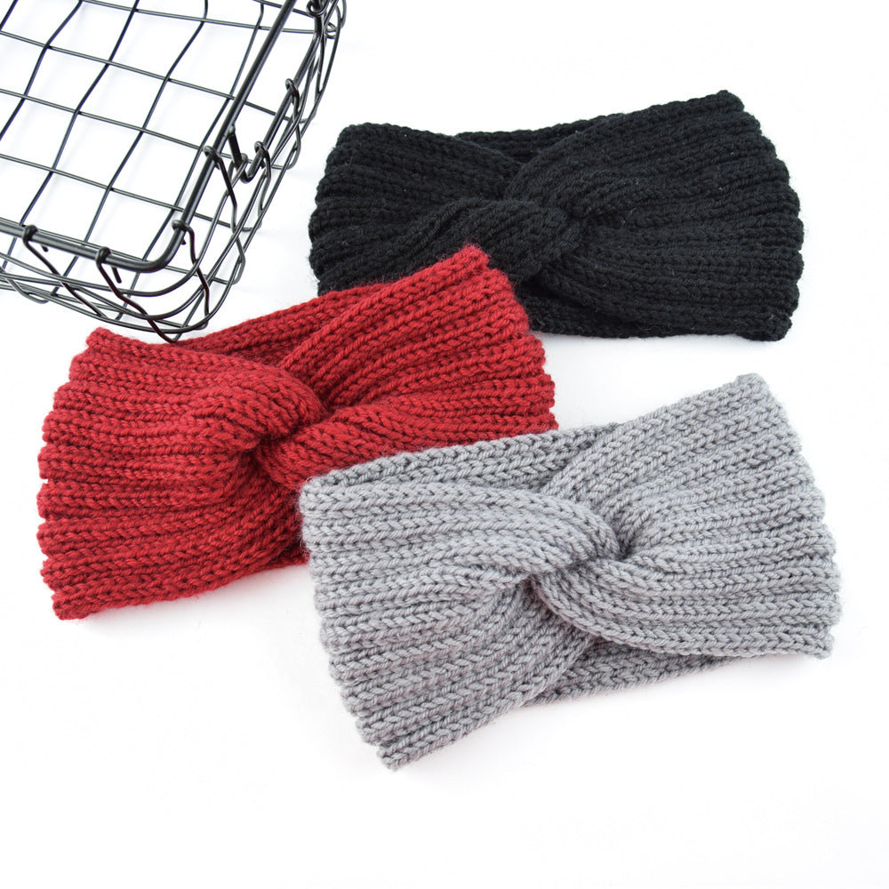 Knitted Cross Headband Ear Protection Braided Headband