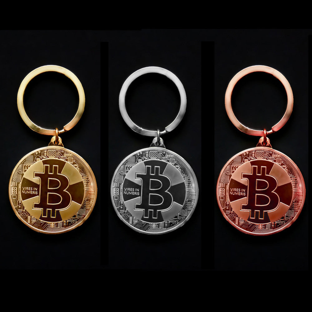 Bitcoin Coin Key Chain Art Collection Souvenirs Collectibles