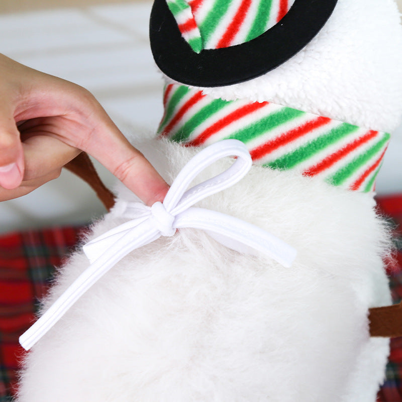 Dog Christmas Pet Clothes Standing Snowman - Minihomy