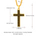 316L stainless steel gold plated christianity jewelry unique black mens vintage cross necklace with chain - Minihomy